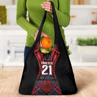 Custom New Zealand Grocery Bag Maori Kiwiana Pattern Tukutuku Motif