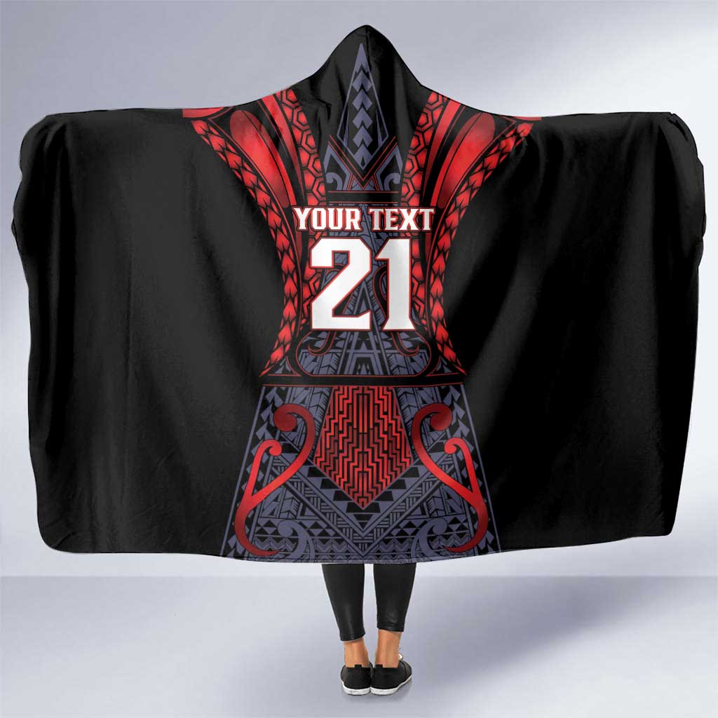 Custom New Zealand Hooded Blanket Maori Kiwiana Pattern Tukutuku Motif