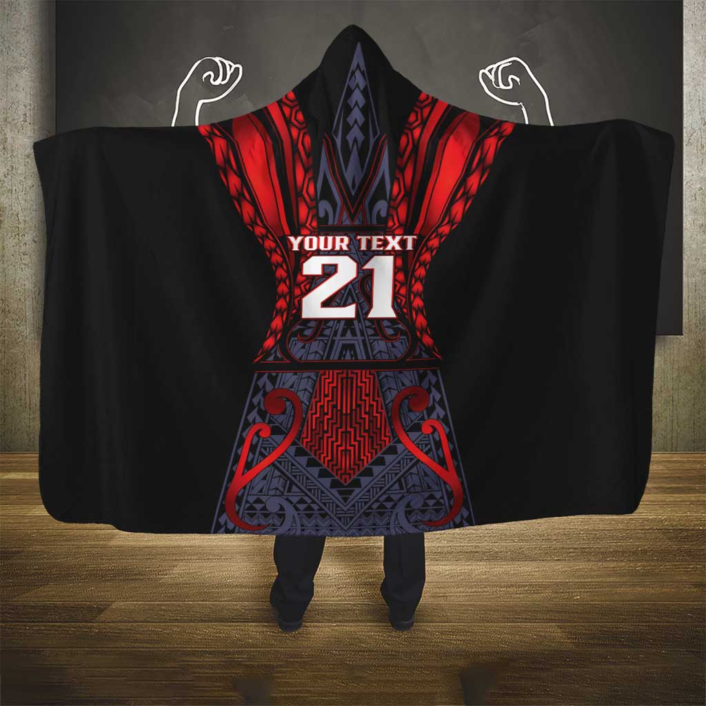 Custom New Zealand Hooded Blanket Maori Kiwiana Pattern Tukutuku Motif