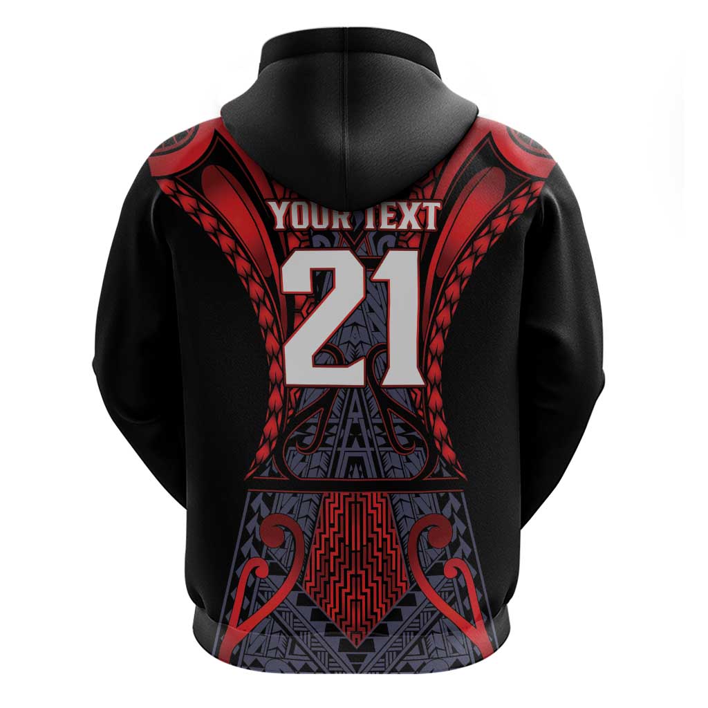 Custom New Zealand Hoodie Maori Kiwiana Pattern Tukutuku Motif