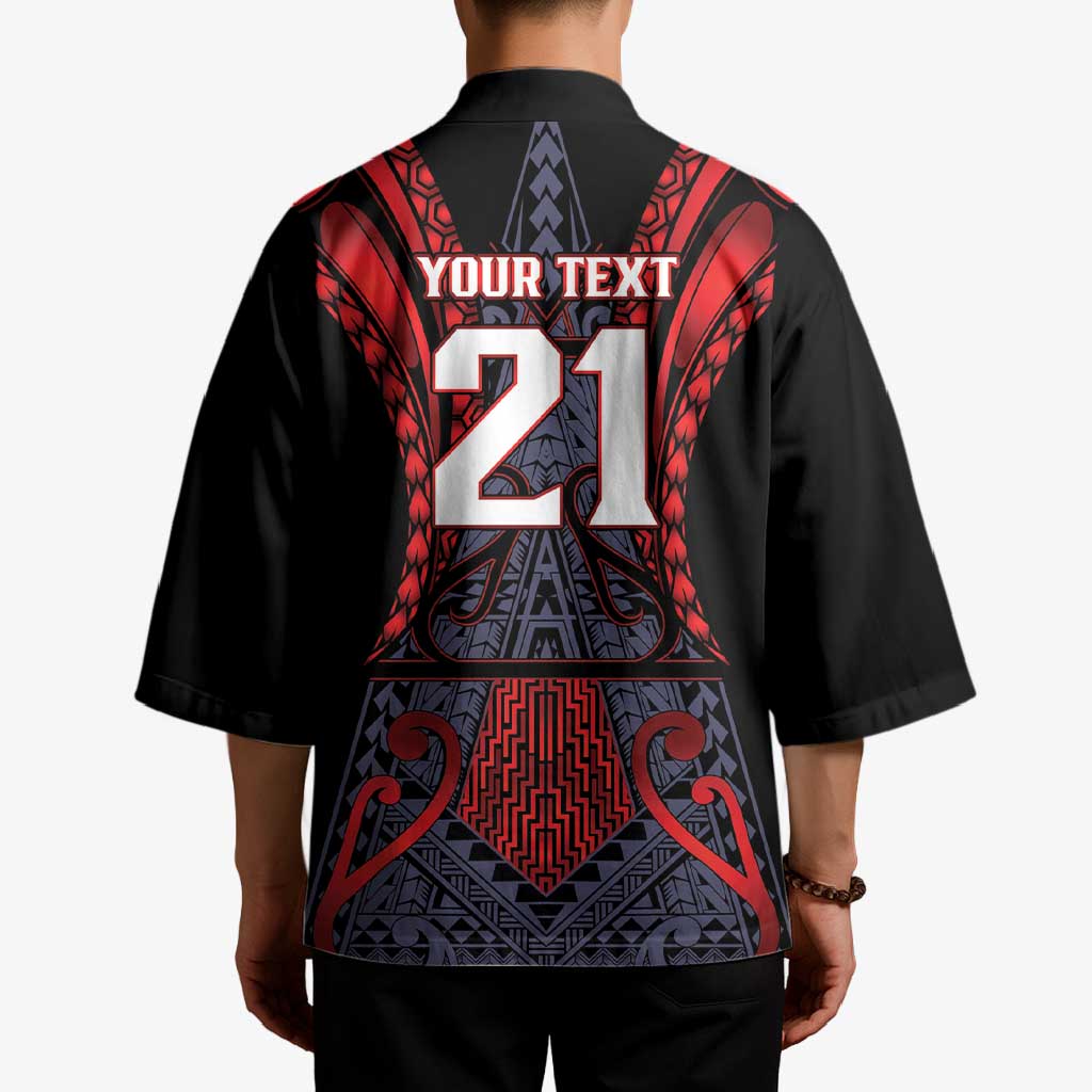 Custom New Zealand Kimono Maori Kiwiana Pattern Tukutuku Motif
