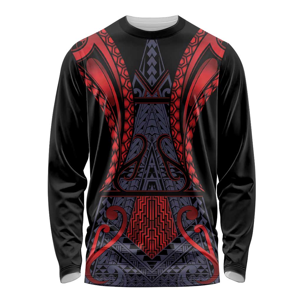 Custom New Zealand Long Sleeve Shirt Maori Kiwiana Pattern Tukutuku Motif