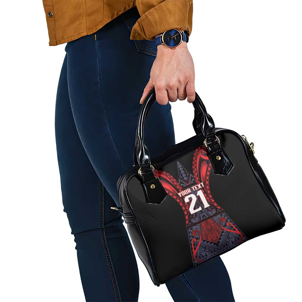Custom New Zealand Shoulder Handbag Maori Kiwiana Pattern Tukutuku Motif