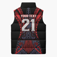 Custom New Zealand Sleeveless Puffer Jacket Maori Kiwiana Pattern Tukutuku Motif