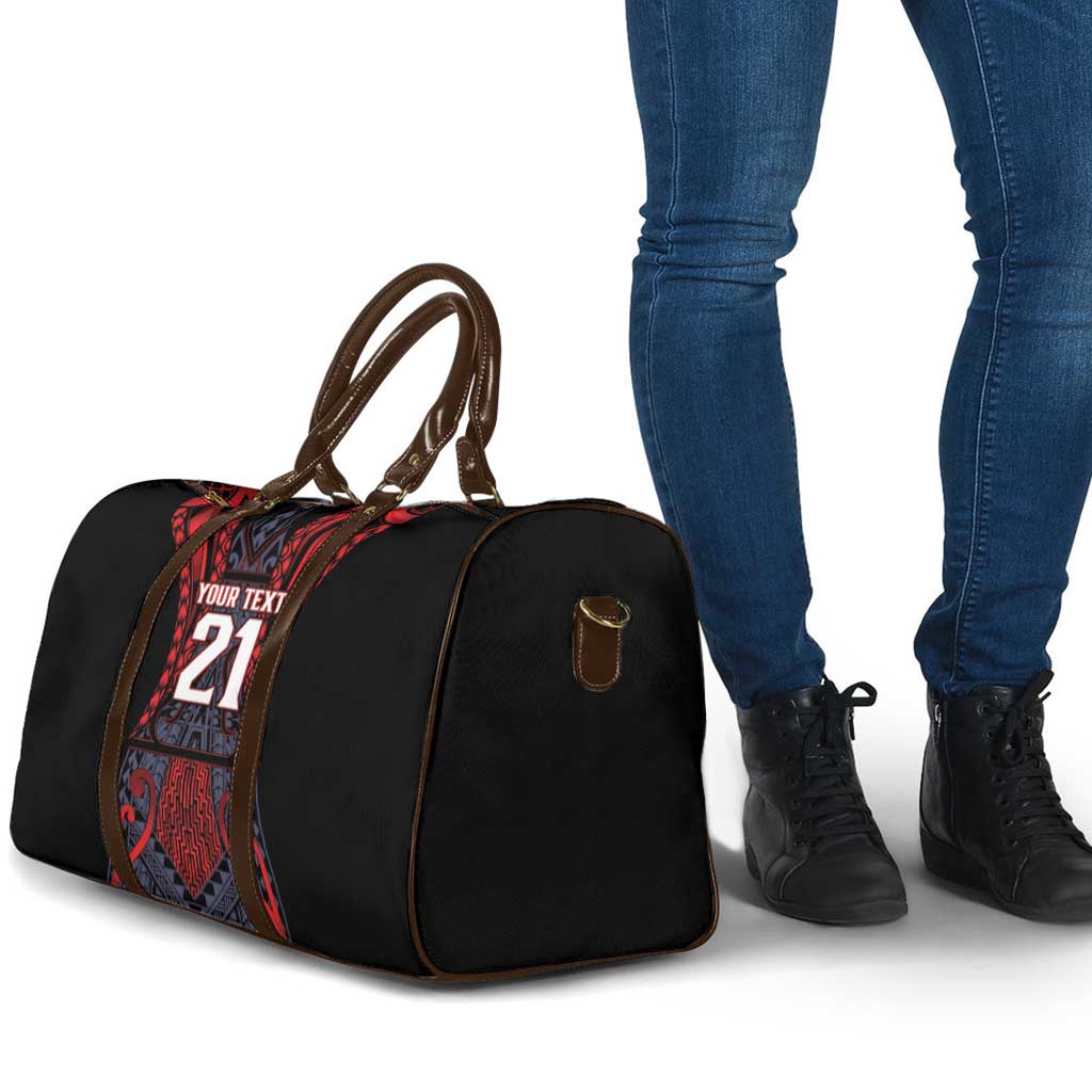 Custom New Zealand Travel Bag Maori Kiwiana Pattern Tukutuku Motif