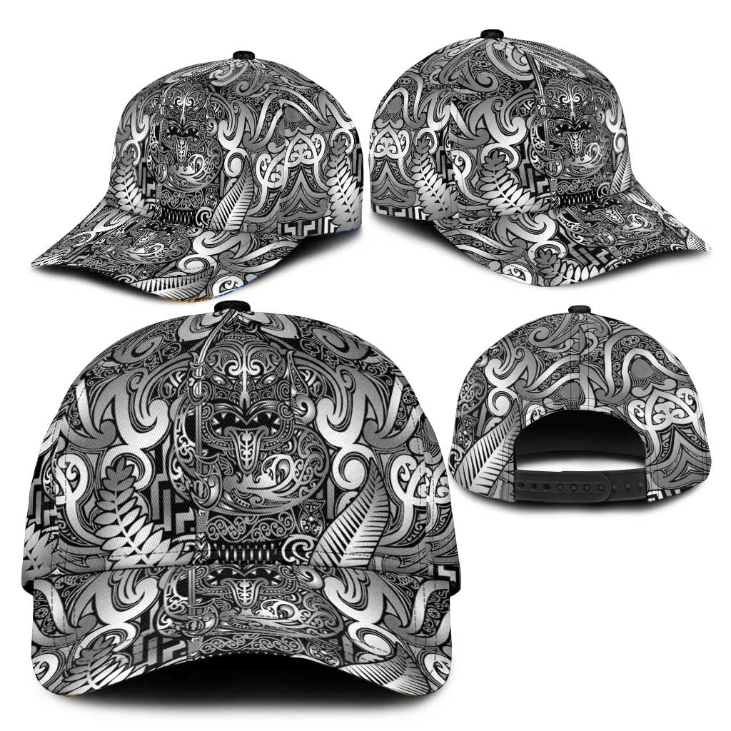 New Zealand Taiaha Maori Classic Cap Kiwikiwi Minimalist Silver Fern Tukutuku Motif LT9 - Polynesian Pride