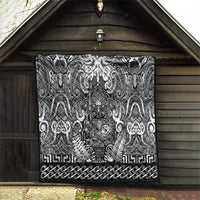 New Zealand Taiaha Maori Quilt Kiwikiwi Minimalist Silver Fern Tukutuku Motif LT9 - Polynesian Pride