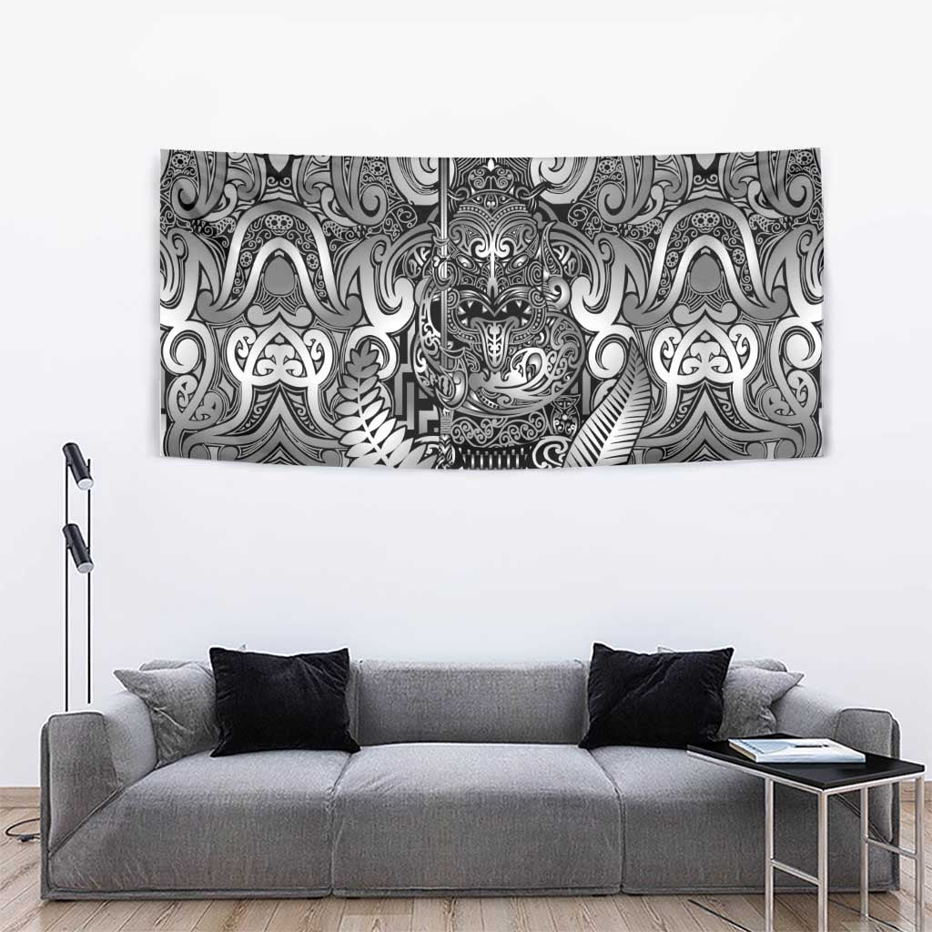 New Zealand Taiaha Maori Tapestry Kiwikiwi Minimalist Silver Fern Tukutuku Motif LT9 - Polynesian Pride