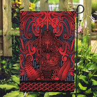 New Zealand Taiaha Maori Garden Flag Whero Minimalist Silver Fern Tukutuku Motif LT9 Garden Flag Red - Polynesian Pride