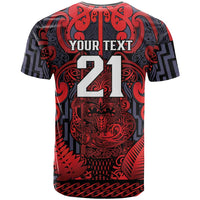 Custom New Zealand Taiaha Maori T Shirt Whero Minimalist Silver Fern Tukutuku Motif LT9 - Polynesian Pride