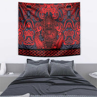 New Zealand Taiaha Maori Tapestry Whero Minimalist Silver Fern Tukutuku Motif LT9 - Polynesian Pride