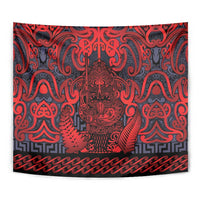 New Zealand Taiaha Maori Tapestry Whero Minimalist Silver Fern Tukutuku Motif LT9 - Polynesian Pride