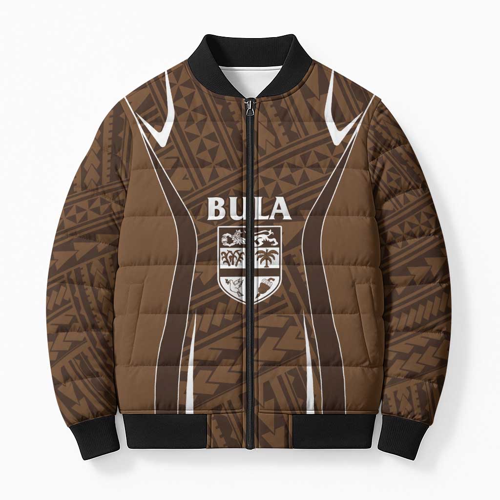 Custom Oceania Football Bula Fiji Bomber Puffer Jacket Polynesian Tribal Pattern
