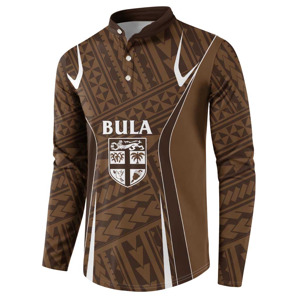 Custom Oceania Football Bula Fiji Button Sweatshirt Polynesian Tribal Pattern