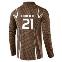 Custom Oceania Football Bula Fiji Button Sweatshirt Polynesian Tribal Pattern