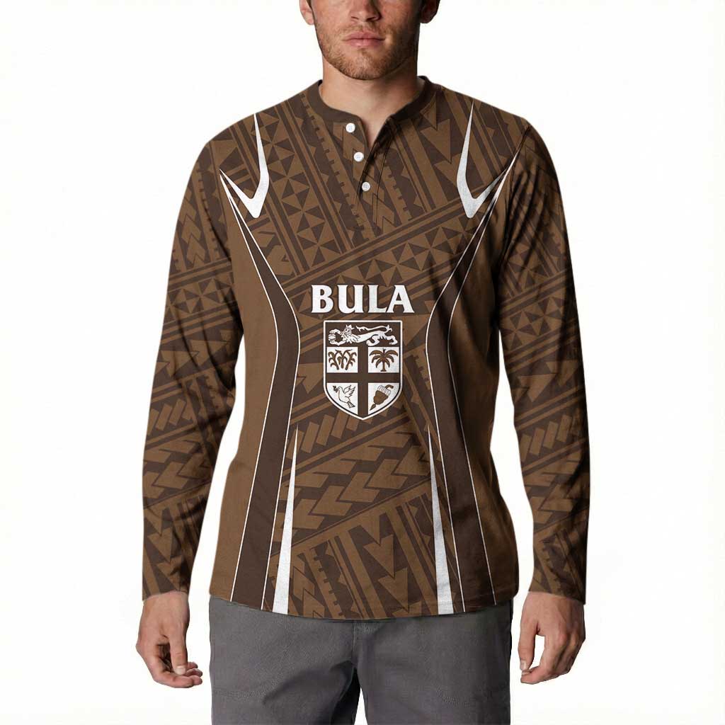 Custom Oceania Football Bula Fiji Button Sweatshirt Polynesian Tribal Pattern