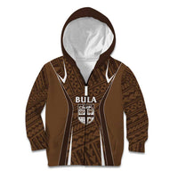 Custom Oceania Football Bula Fiji Kid Hoodie Polynesian Tribal Pattern