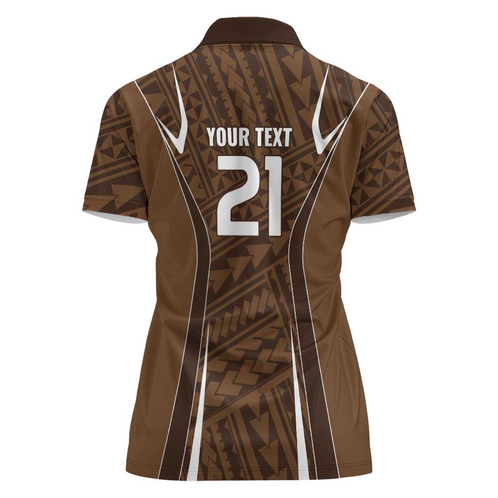 Custom Oceania Football Bula Fiji Women Polo Shirt Polynesian Tribal Pattern