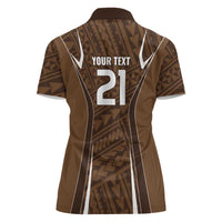 Custom Oceania Football Bula Fiji Women Polo Shirt Polynesian Tribal Pattern