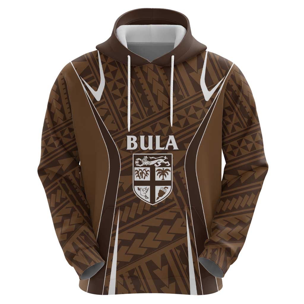 Custom Oceania Football Bula Fiji Zip Hoodie Polynesian Tribal Pattern