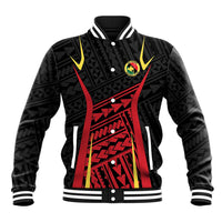 Custom Oceania Football Papua New Guinea Baseball Jacket Polynesian Tribal Pattern