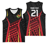 Custom Oceania Football Papua New Guinea Basketball Jersey Polynesian Tribal Pattern