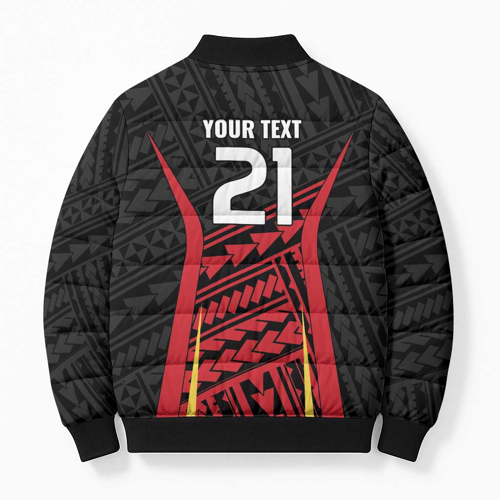 Custom Oceania Football Papua New Guinea Bomber Puffer Jacket Polynesian Tribal Pattern