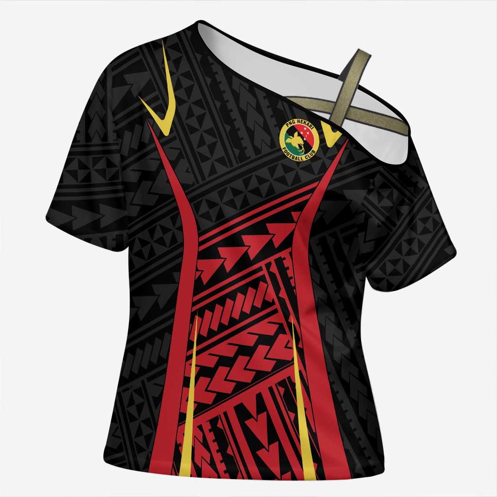 Custom Oceania Football Papua New Guinea Cross Shoulder Shirt Polynesian Tribal Pattern