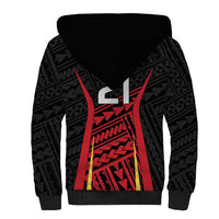 Custom Oceania Football Papua New Guinea Sherpa Hoodie Polynesian Tribal Pattern