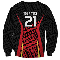 Custom Oceania Football Papua New Guinea Sweatshirt Polynesian Tribal Pattern