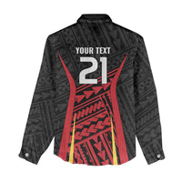Custom Oceania Football Papua New Guinea Women Casual Shirt Polynesian Tribal Pattern