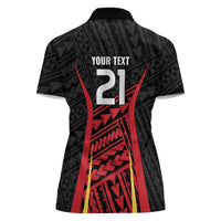 Custom Oceania Football Papua New Guinea Women Polo Shirt Polynesian Tribal Pattern