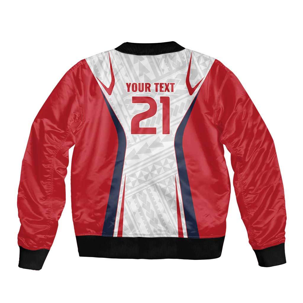 Custom Oceania Football Tahiti Bomber Jacket Polynesian Tribal Pattern