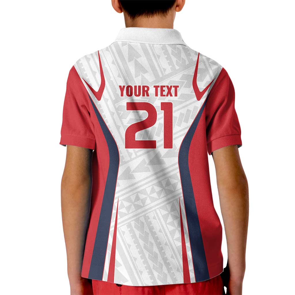 Custom Oceania Football Tahiti Kid Polo Shirt Polynesian Tribal Pattern