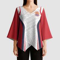Custom Oceania Football Tahiti Kimono Sleeve Blouse Polynesian Tribal Pattern