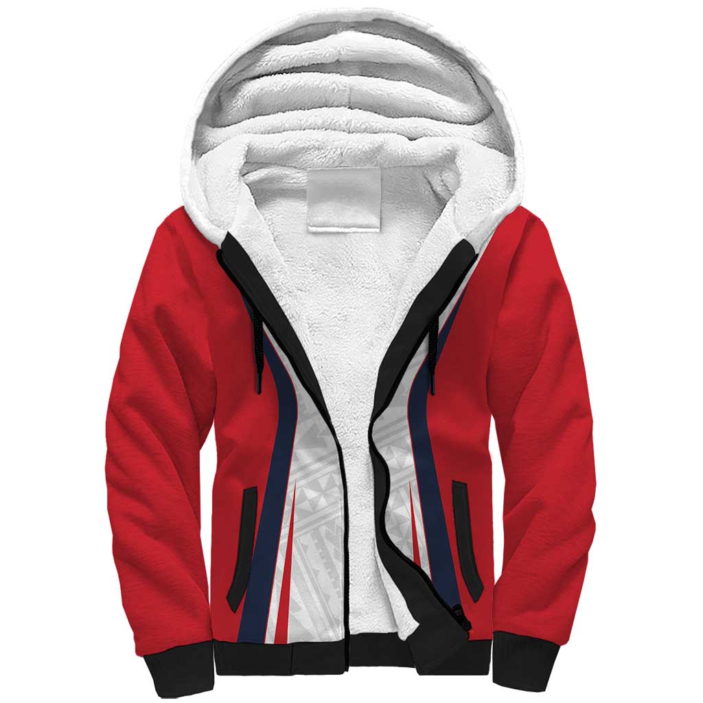 Custom Oceania Football Tahiti Sherpa Hoodie Polynesian Tribal Pattern