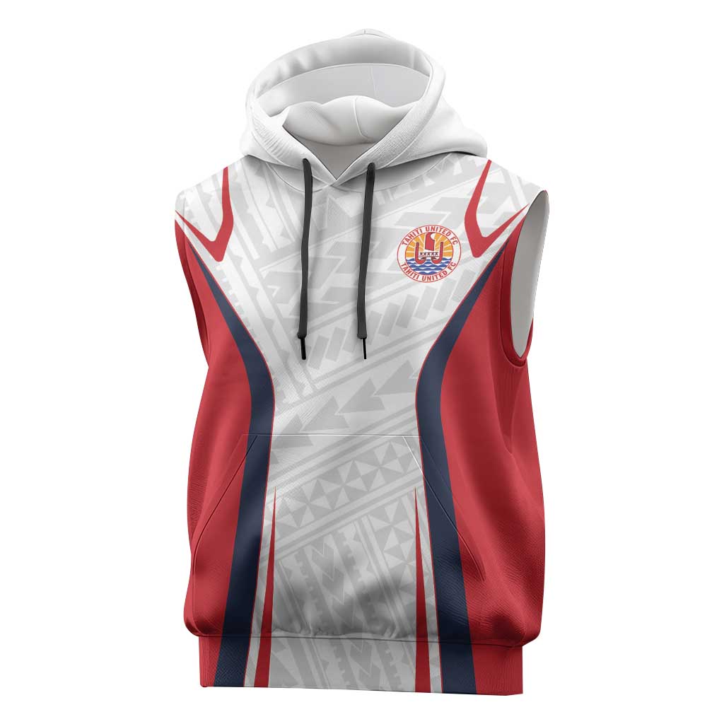 Custom Oceania Football Tahiti Sleeveless Hoodie Polynesian Tribal Pattern