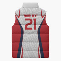 Custom Oceania Football Tahiti Sleeveless Puffer Jacket Polynesian Tribal Pattern