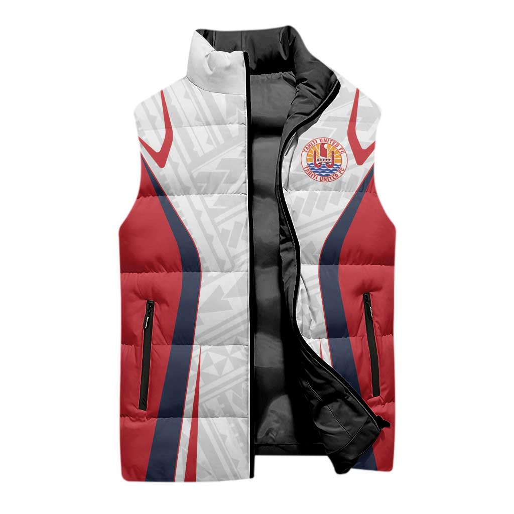 Custom Oceania Football Tahiti Sleeveless Puffer Jacket Polynesian Tribal Pattern
