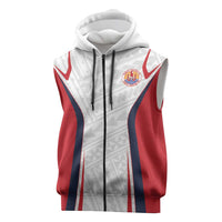 Custom Oceania Football Tahiti Sleeveless Zip Hoodie Polynesian Tribal Pattern
