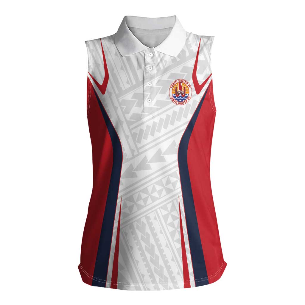 Custom Oceania Football Tahiti Women Sleeveless Polo Shirt Polynesian Tribal Pattern