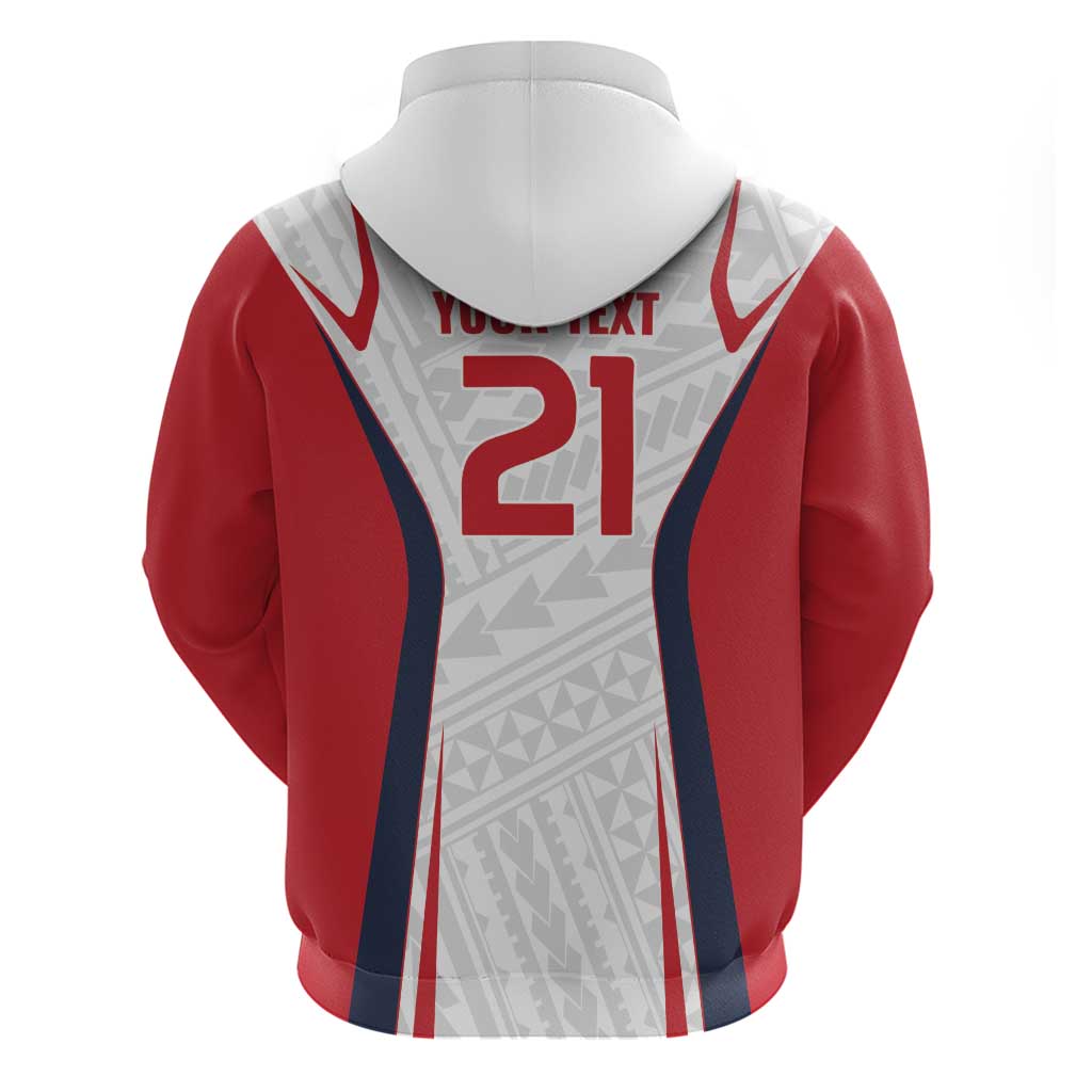 Custom Oceania Football Tahiti Zip Hoodie Polynesian Tribal Pattern