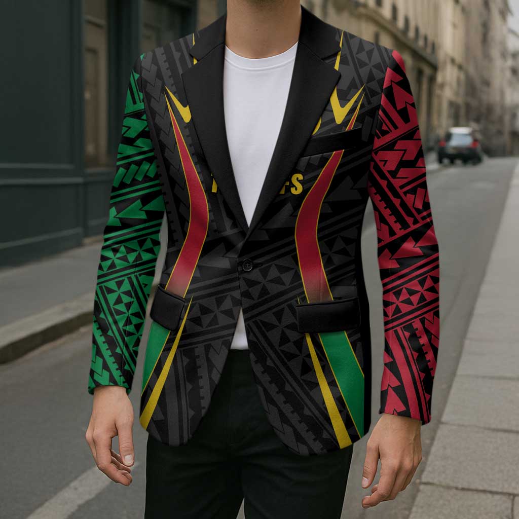 Custom Oceania Football Vanuatu Blazer Polynesian Tribal Pattern
