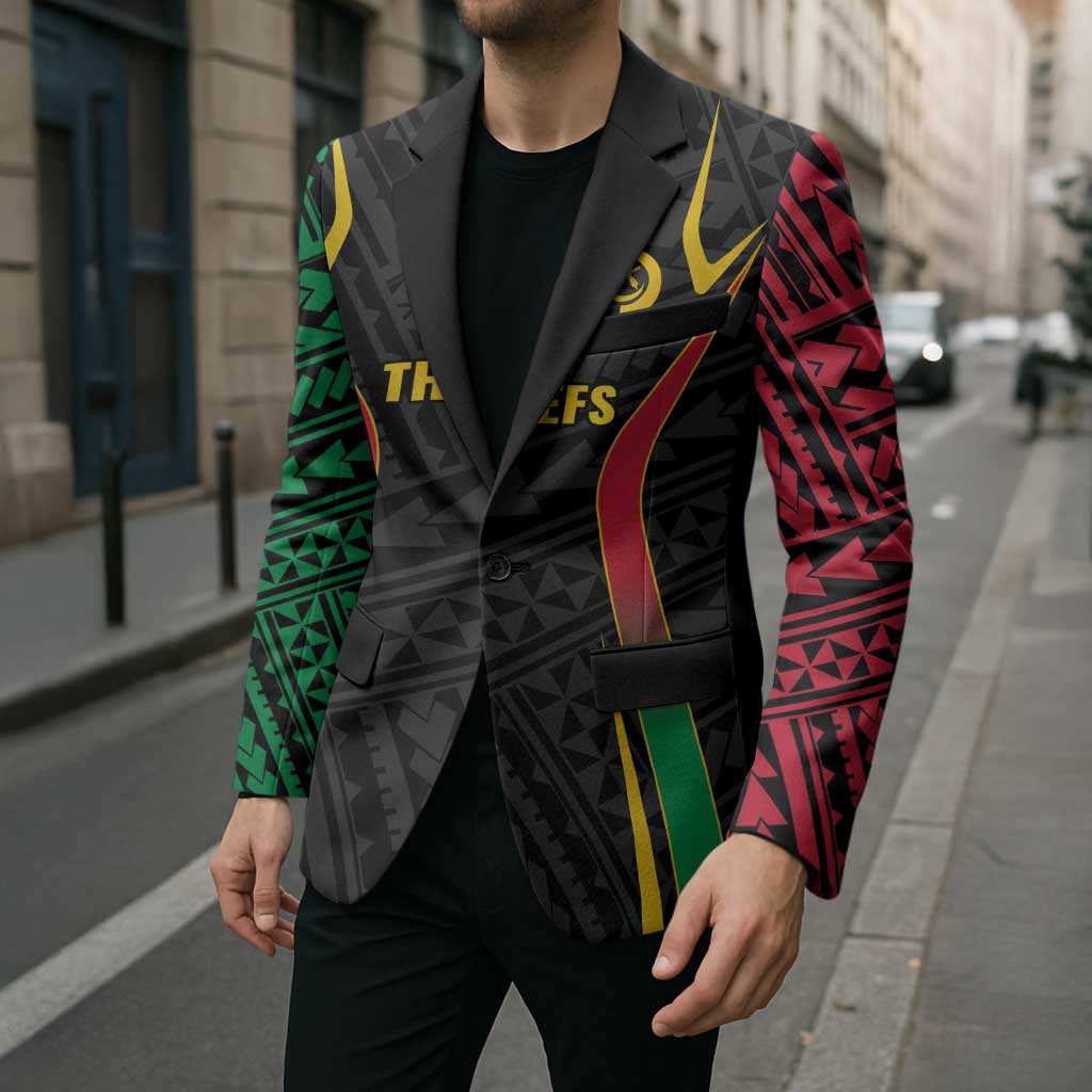 Custom Oceania Football Vanuatu Blazer Polynesian Tribal Pattern