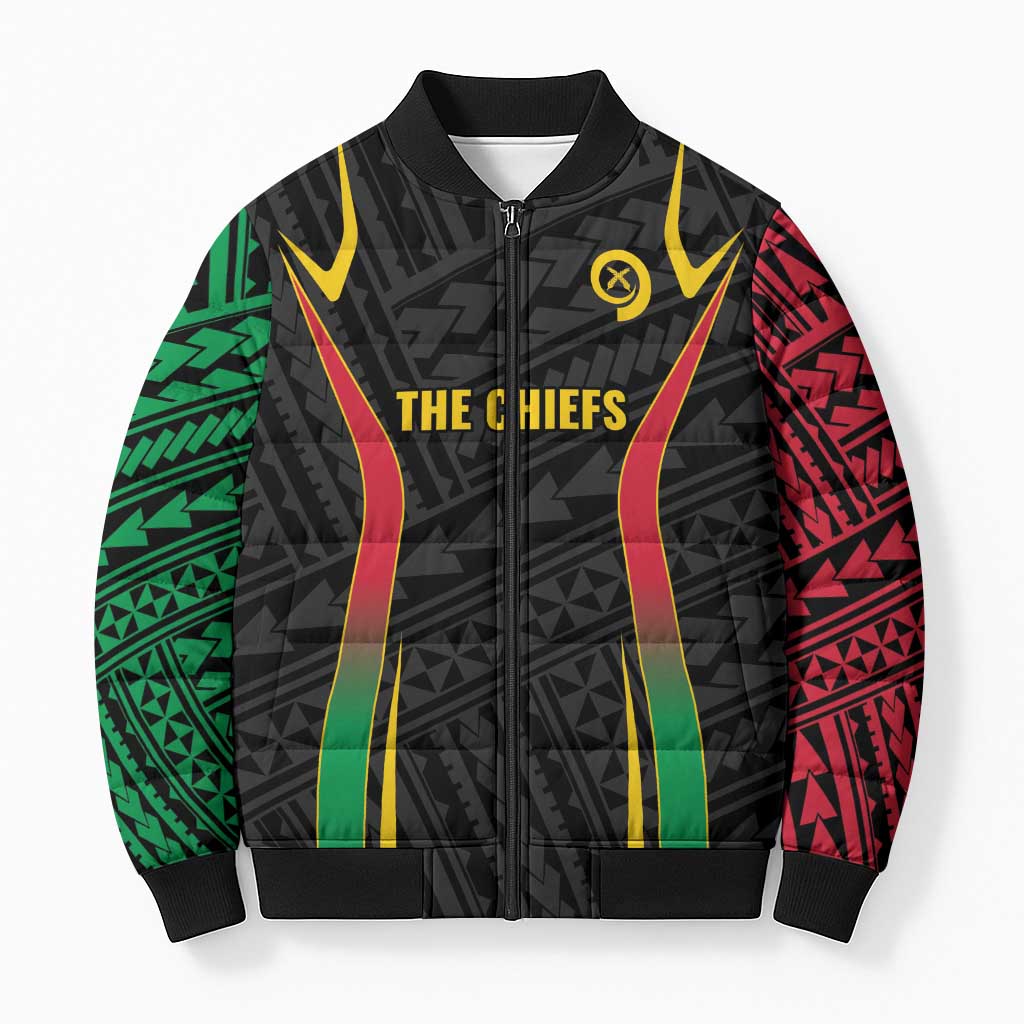 Custom Oceania Football Vanuatu Bomber Puffer Jacket Polynesian Tribal Pattern