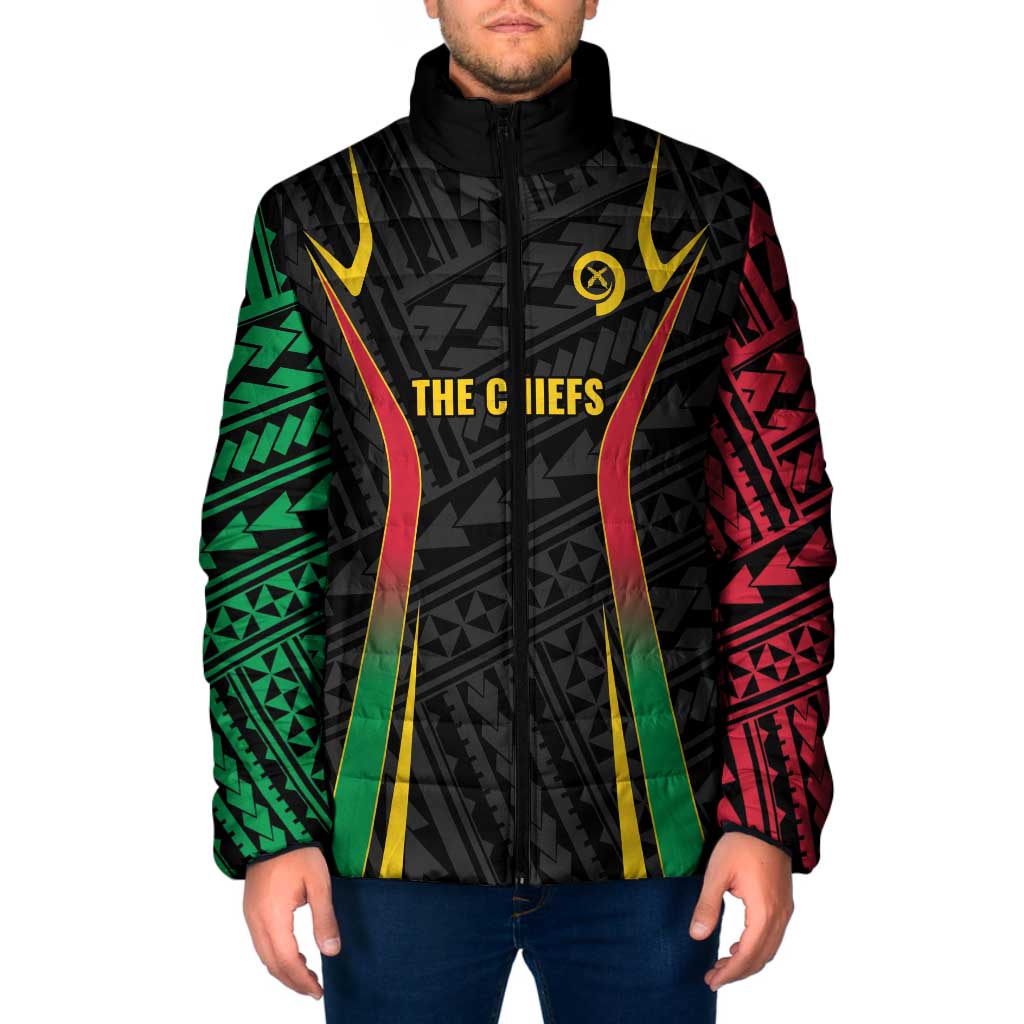 Custom Oceania Football Vanuatu Padded Jacket Polynesian Tribal Pattern