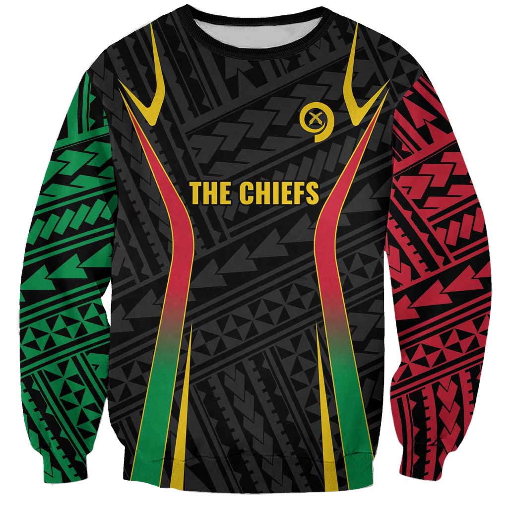 Custom Oceania Football Vanuatu Sweatshirt Polynesian Tribal Pattern