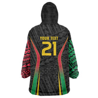 Custom Oceania Football Vanuatu Wearable Blanket Hoodie Polynesian Tribal Pattern