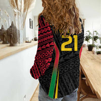 Custom Oceania Football Vanuatu Women Casual Shirt Polynesian Tribal Pattern