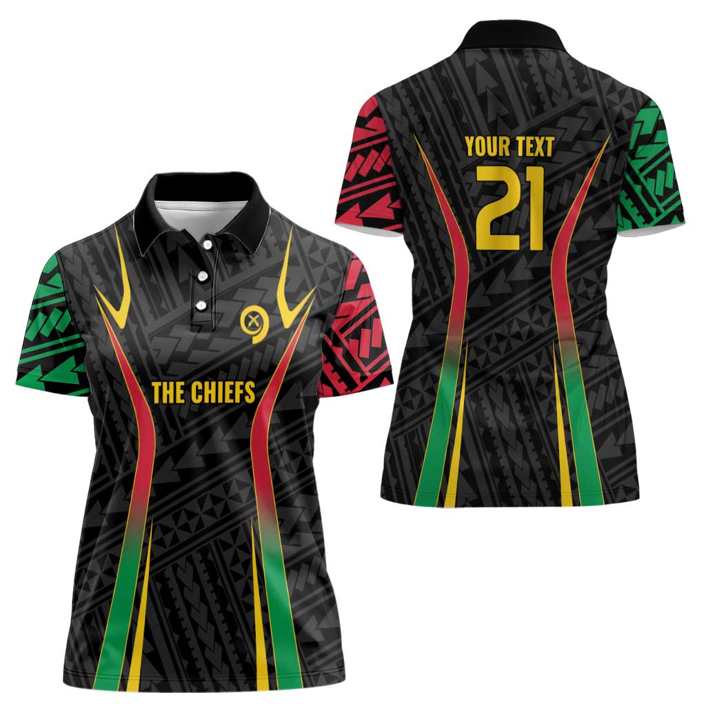 Custom Oceania Football Vanuatu Women Polo Shirt Polynesian Tribal Pattern